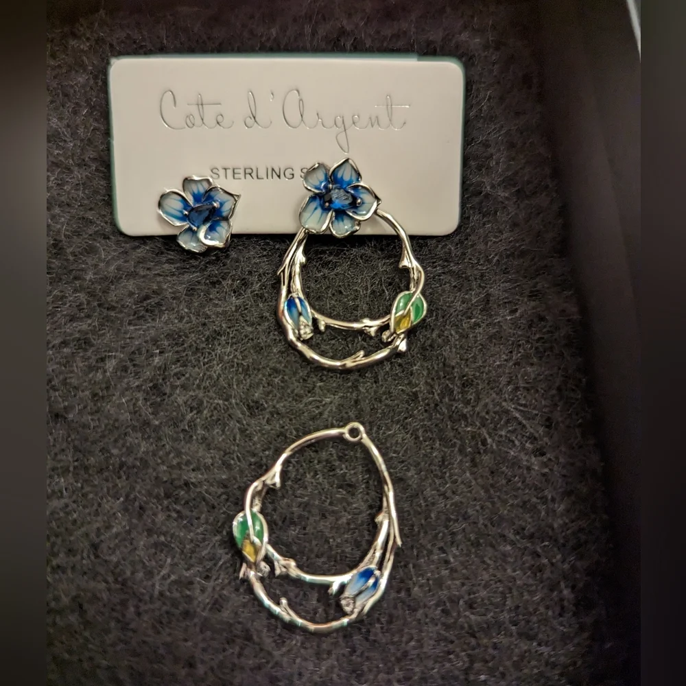 Cote d'Argent Convertible Sterling Silver Earrings - Picture 2 of 5